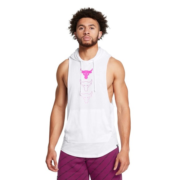 Under Armour Other - UNDER ARMOUR Project Rock Payoff Hoodie Tank White Mens Sz XLT *NEW* 1386879-100